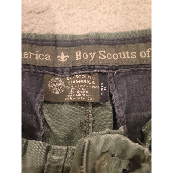 BSA Boy Scout Of America Uniform Shorts Canvas Olive Green Youth Size 10 - Picture 3 of 9